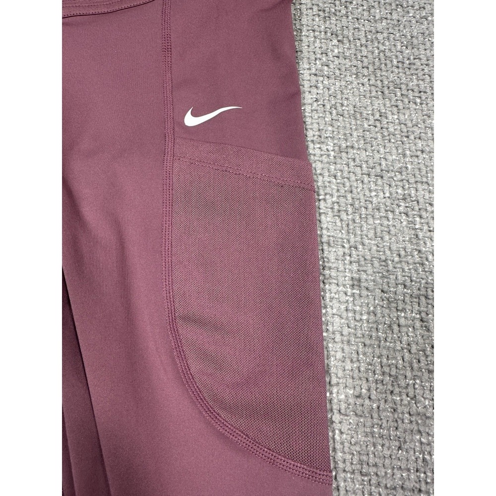 Nike Pro Leggings Womens Medium Mulberry Dri Fit Pockets 7/8 DN4691-533 - Picture 10 of 11